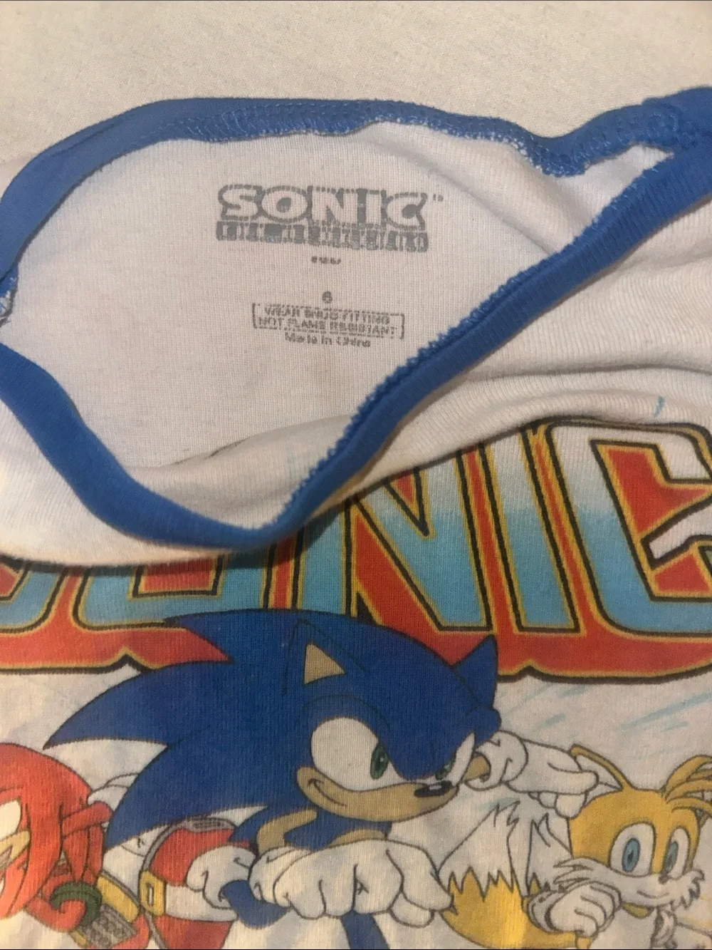 Kids Sonic Let's Run Graphic Pajama Top - White & Red
